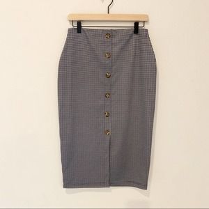 Sanctuary plaid high waisted midi skirt size small